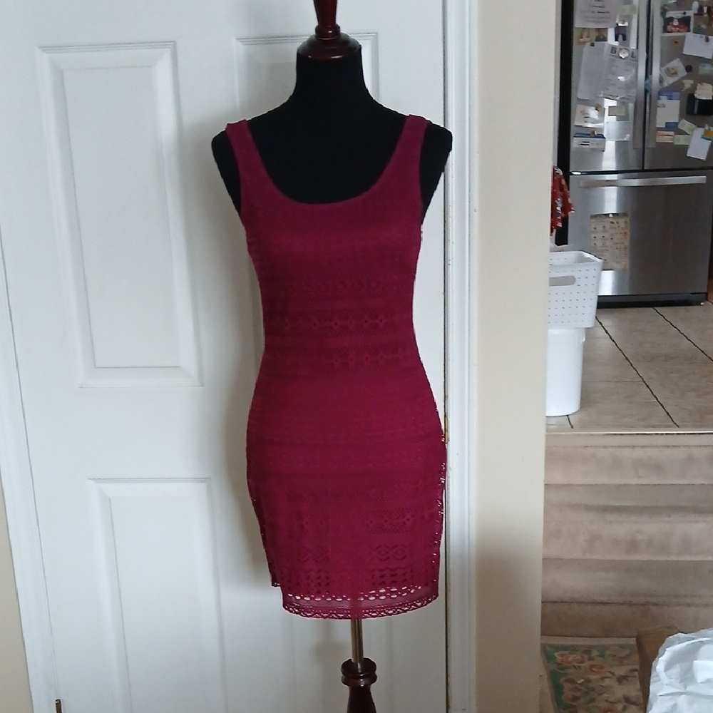 💓3/$15 Garage Sleeveless Lace Mini Dress - Pink